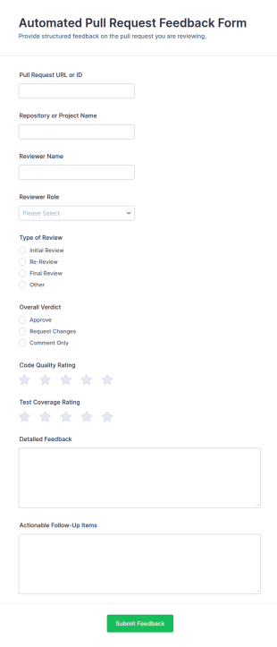 Automated Pull Request Feedback Form Template