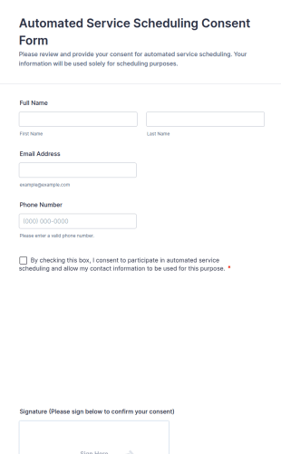 Automated Service Scheduling Consent Form Template