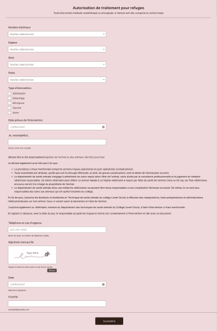 Autorisation De Traitement Pour Refuge