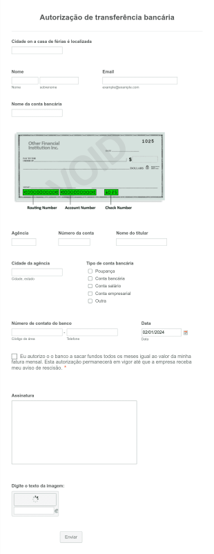 Autorização De Transferência Bancária