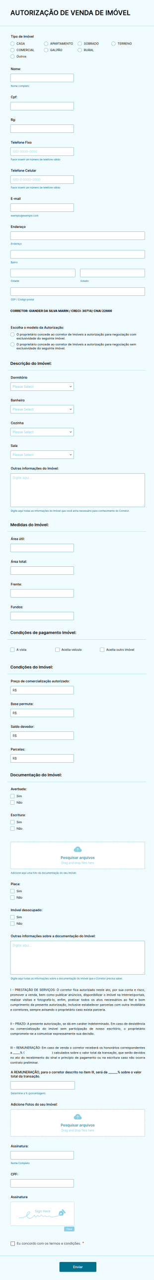 Autorização De Venda De Imóvel