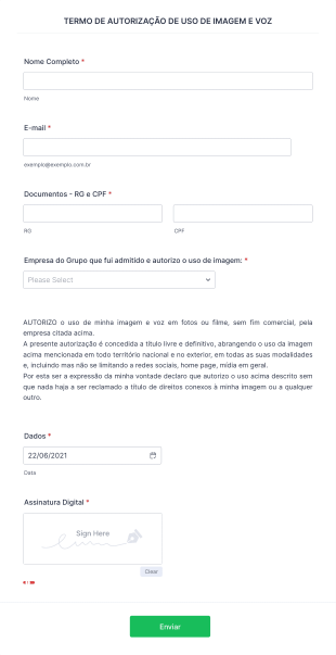 Autorização Para Uso De Imagem E Voz