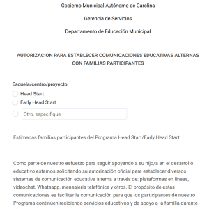 Autorización De Comunicaciones Educativas Alternas Form Template