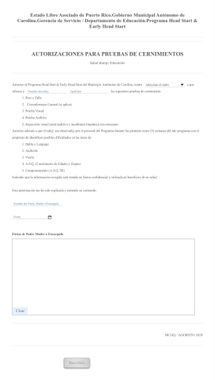 Autorizacion Pruebas De Cernimiento