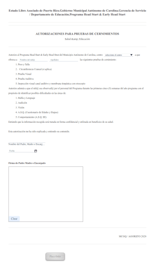 Autorizacion Pruebas De Cernimiento