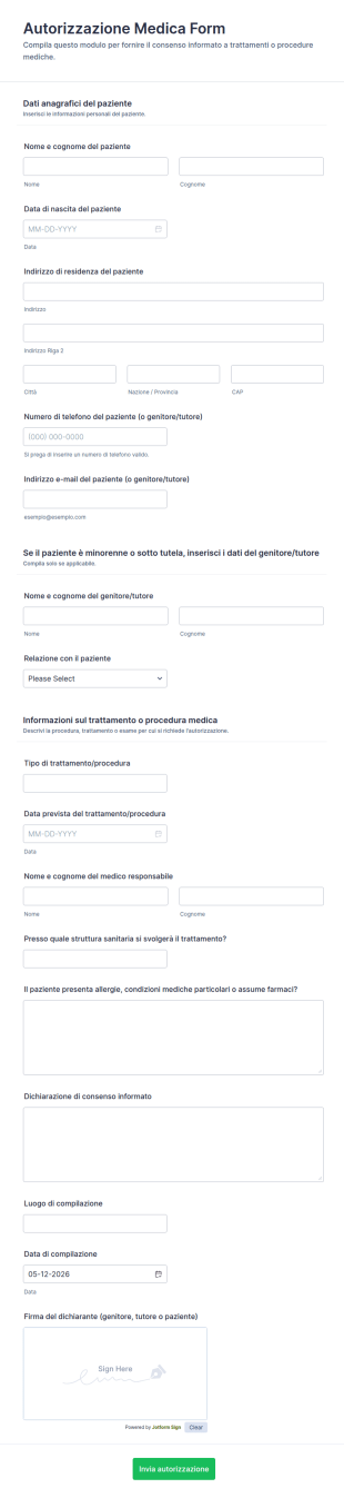 Autorizzazione Medica Form