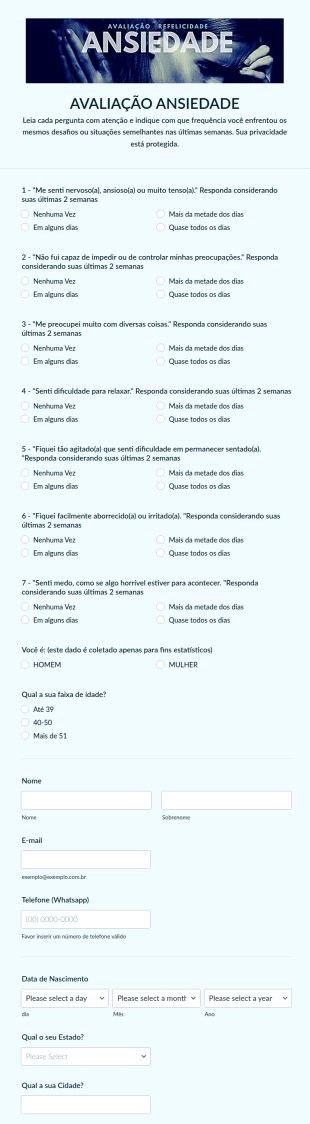 Avaliação Ansiedade