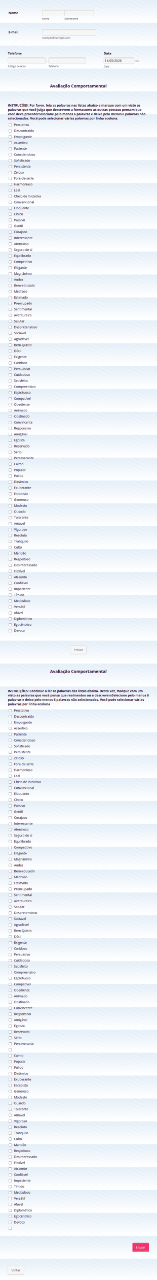 Avaliação Comportamental (NeoTempus)