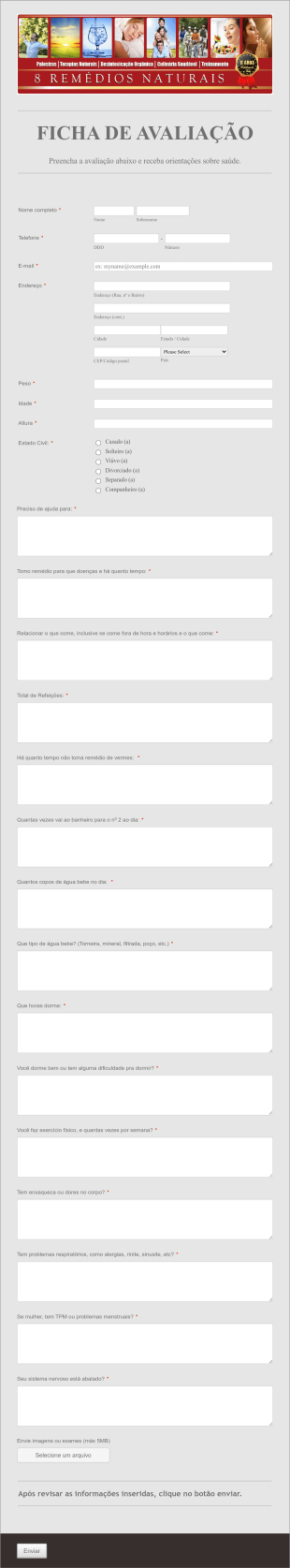 Avaliação Saúde Form Template