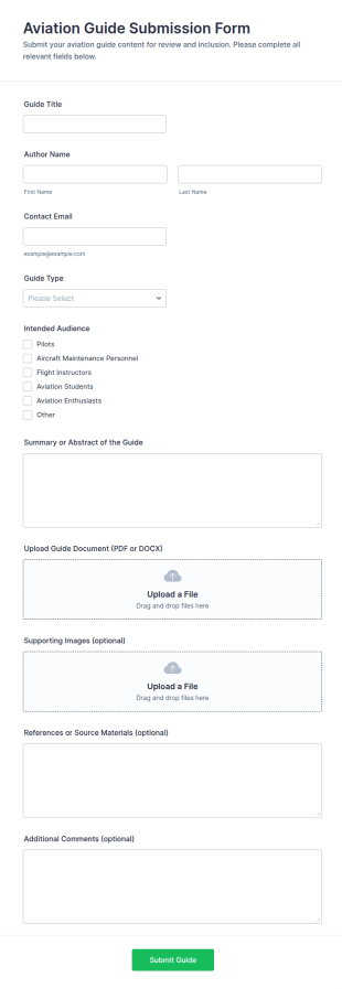 Aviation Guide Submission Form Template