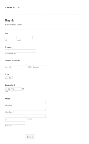 Avon Ebrar Form Template