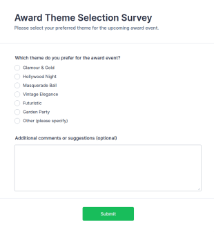 Award Theme Selection Survey Form Template