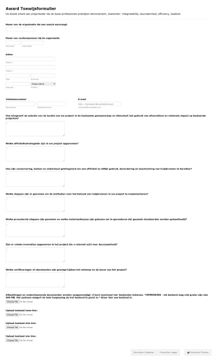 Award Toewijsformulier Form Template