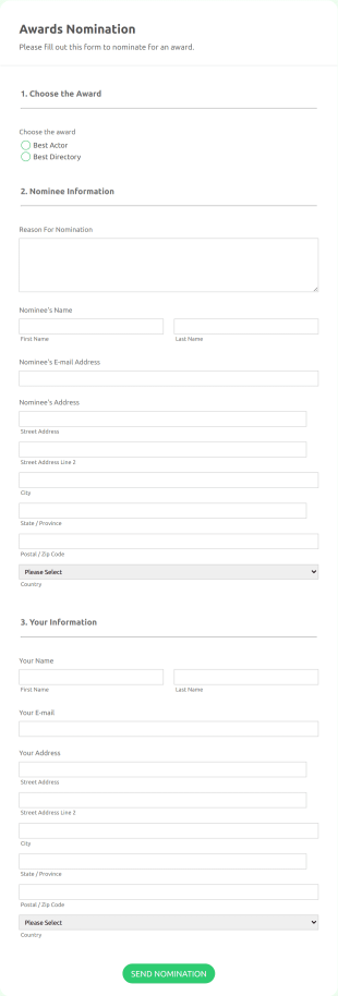 Awards Nomination 2 Red Theme And Responsive Form Template