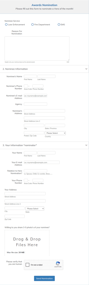 Awards Nomination Form Hero Services