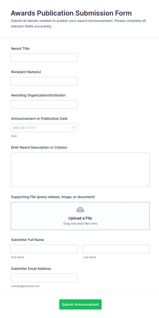 Awards Publication Submission Form Template