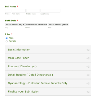 Ayurvedic Case Diagnosis Form Template