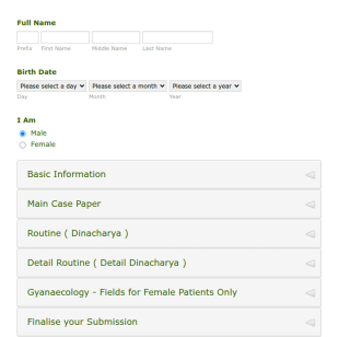 Ayurvedic Case Diagnosis Form Template