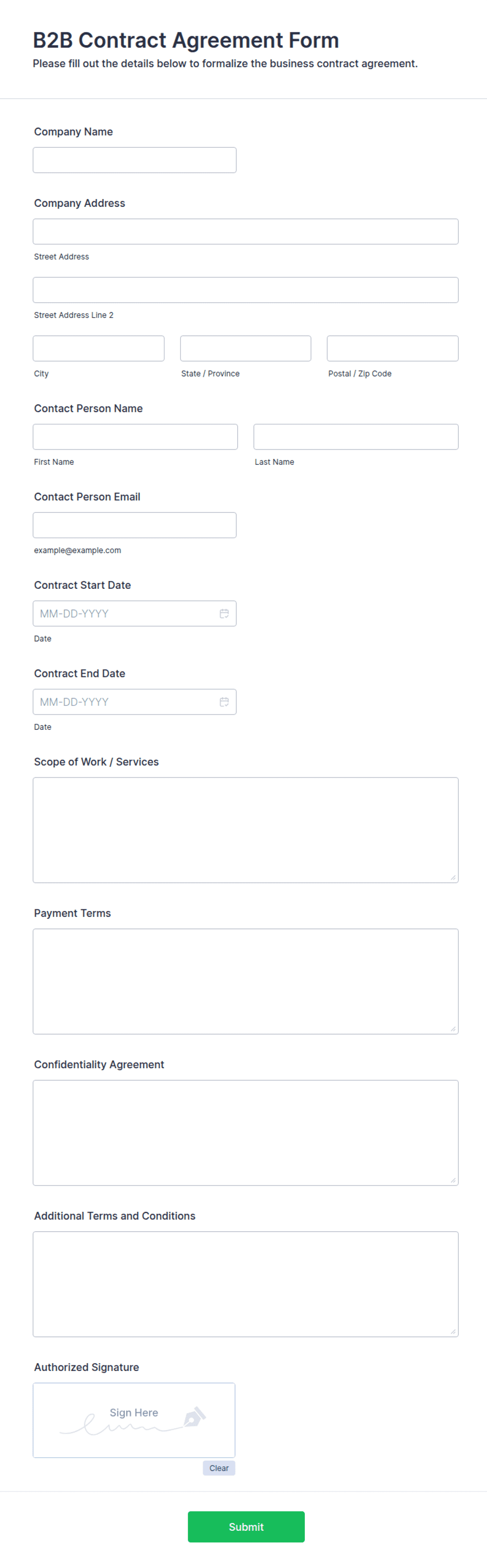 B2b Contract.pdf B2B Contract Agreement Form Template | Jotform