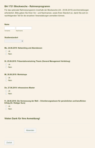 BA 1721 Blockwoche Rahmenprogramm