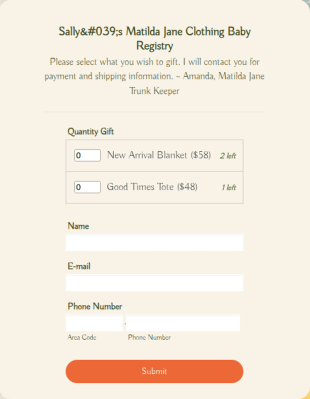 Baby Registry Form Template