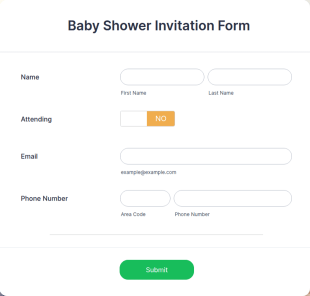 Baby Shower Invitation Form Template