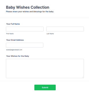 Baby Wishes Collection Form Template
