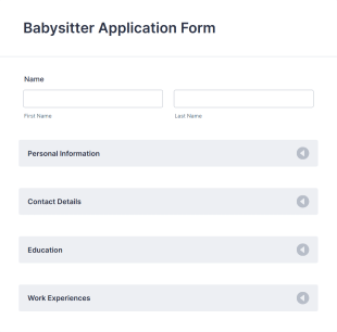 Babysitter Application Form Template