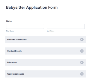 Babysitter Application Form Template