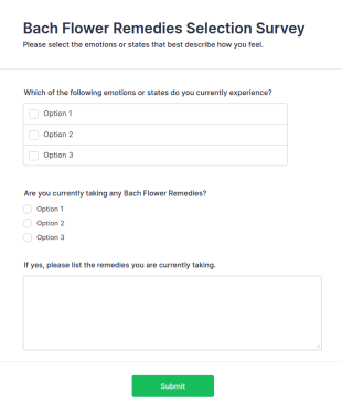 Bach Flower Remedies Selection Survey Form Template