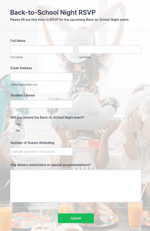 Back To School Night RSVP Form Template