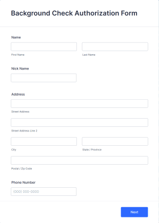 Background Check Authorization Form Template