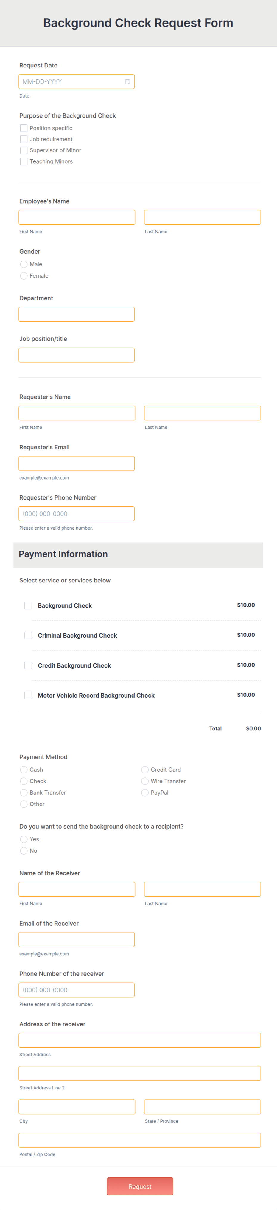 Request Background Background Check Request Form Template | Jotform