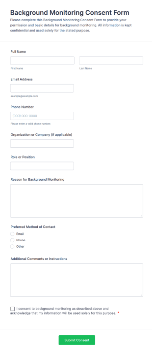Background Monitoring Consent Form Template