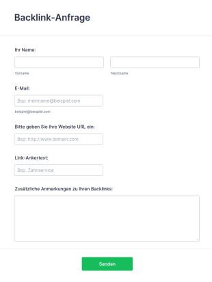 Backlink Anforderungsformular