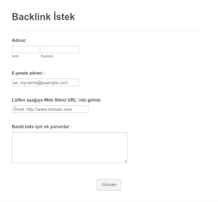 Backlink İstek Form Şablonu