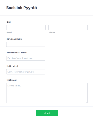 Backlink Pyyntölomake