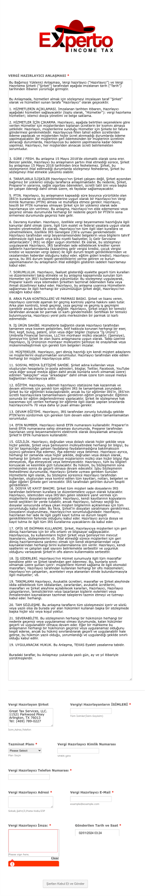 Bağımsız Yüklenici Sözleşme Örneği Form Template