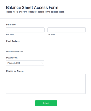 Balance Sheet Access Form Template