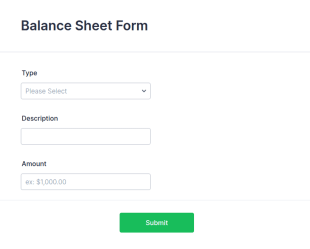 Balance Sheet Form Template
