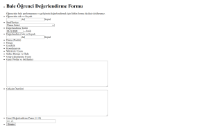 Bale Öğrenci Değerlendirme Form Şablonu