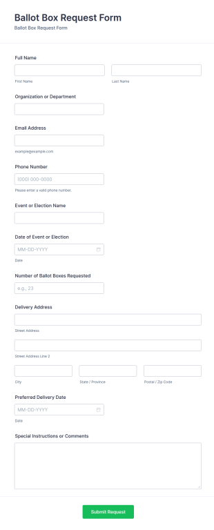 Ballot Box Request Form Template