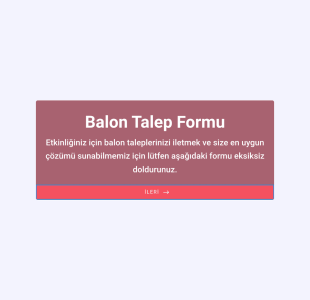 Balon Talep Form Şablonu