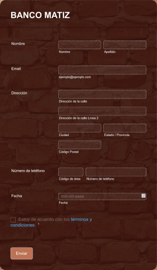 Banco Matiz Form Template