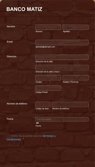 Banco Matiz Form Template