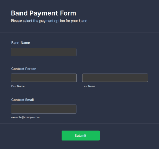 Band Payment Form Template