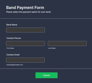 Band Payment Form Template