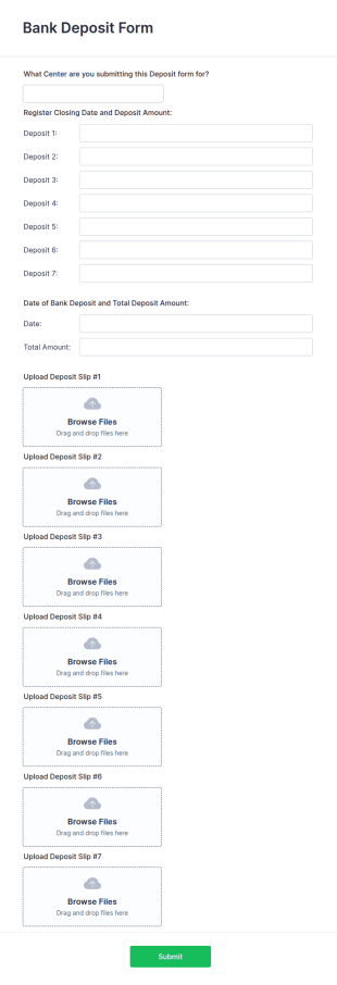 Bank Deposit Form Template