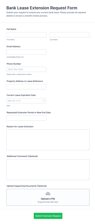 Bank Lease Extension Request Form Template