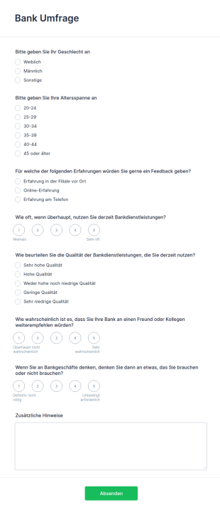 Bank Umfrage